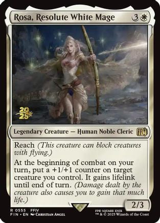 Rosa, Resolute White Mage (555) [Prerelease Cards]  Foil