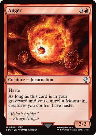 Anger (Surge Foil) (289) [Commander: FINAL FANTASY]  Foil