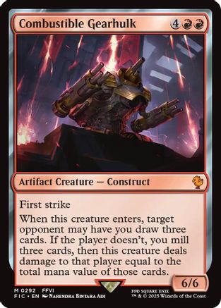 Combustible Gearhulk (Surge Foil) (292) [Commander: FINAL FANTASY]  Foil