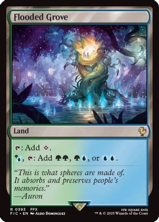 Flooded Grove (Surge Foil) (393) [Commander: FINAL FANTASY]  Foil