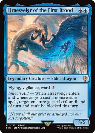 Hraesvelgr of the First Brood (Surge Foil) (037) [Commander: FINAL FANTASY]  Foil