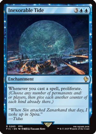 Inexorable Tide (Surge Foil) (265) [Commander: FINAL FANTASY]  Foil
