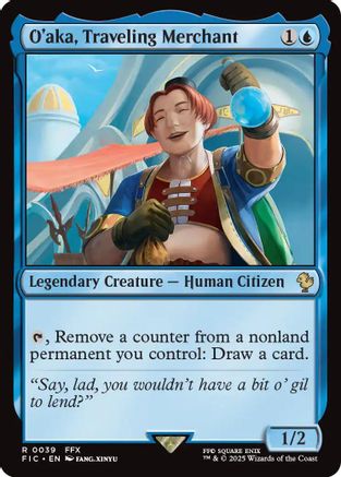 O'aka, Traveling Merchant (Surge Foil) (039) [Commander: FINAL FANTASY]  Foil