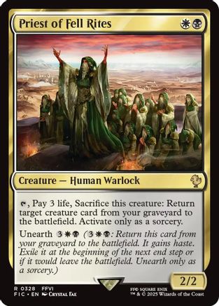 Priest of Fell Rites (Surge Foil) (328) [Commander: FINAL FANTASY]  Foil
