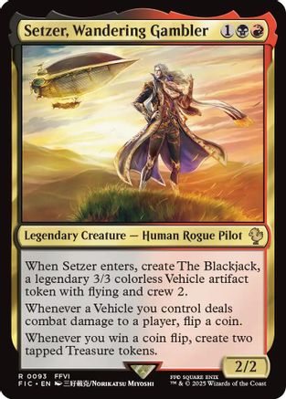 Setzer, Wandering Gambler (Surge Foil) (093) [Commander: FINAL FANTASY]  Foil