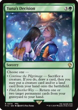 Yuna's Decision (Surge Foil) (074) [Commander: FINAL FANTASY]  Foil