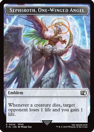 Emblem - Sephiroth, One-Winged Angel // Robot Warrior Double-Sided Token (24 // 12) [FINAL FANTASY]