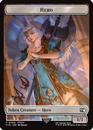 Hero (0009) // Treasure Double-Sided Token (9 // 23) [FINAL FANTASY]  Foil