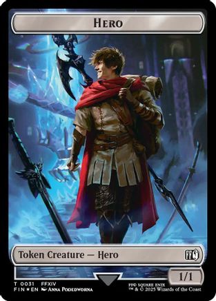 Hero (0031) // Wizard (0035) Double-Sided Token (Surge Foil) (31 // 35) [FINAL FANTASY]  Foil