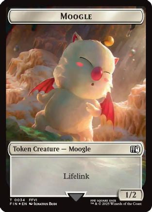 Moogle (0034) // Treasure (0036) Double-Sided Token (Surge Foil) (34 // 36) [FINAL FANTASY]  Foil
