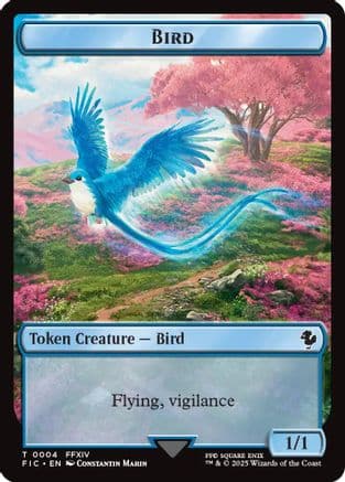 Bird // Hero (0004) Double Sided Token (1 // 4) [Commander: FINAL FANTASY]
