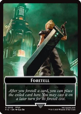 Foretell // Treasure Double-Sided Token (Surge Foil) (10 // 36) [Commander: FINAL FANTASY]  Foil