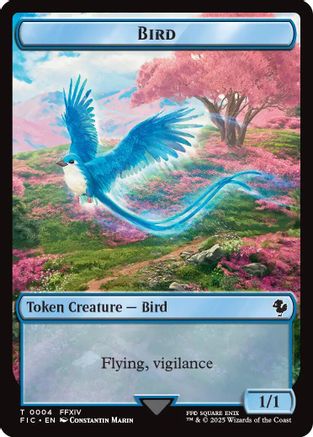 Bird // Hero (0029) Double-Sided Token (Surge Foil) (4 // 29) [Commander: FINAL FANTASY]  Foil