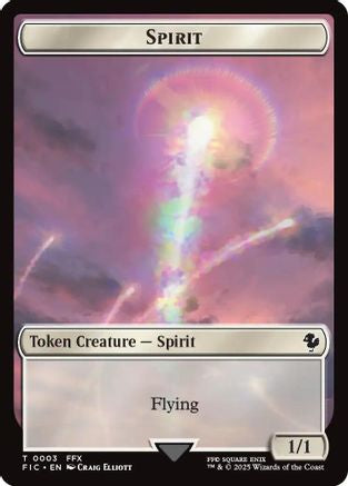 Spirit // Hero (0026) Double-Sided Token (Surge Foil) (3 // 26) [Commander: FINAL FANTASY]  Foil