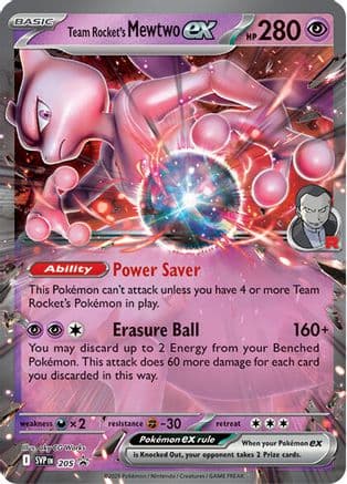 Team Rocket's Mewtwo ex 205- SV Scarlet & Violet Promo Cards Holofoil