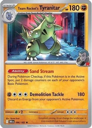 Team Rocket's Tyranitar (Non-holo) 096  Deck Exclusives - Rare