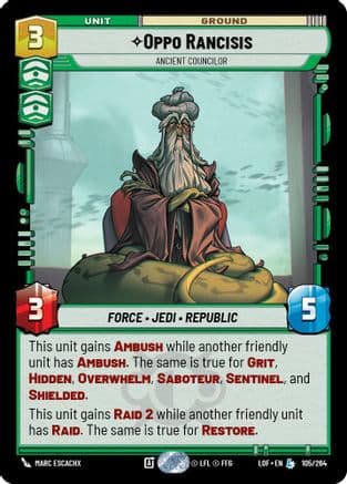Oppo Rancisis - Ancient Councilor |  (105/264)  [Legends of the Force]