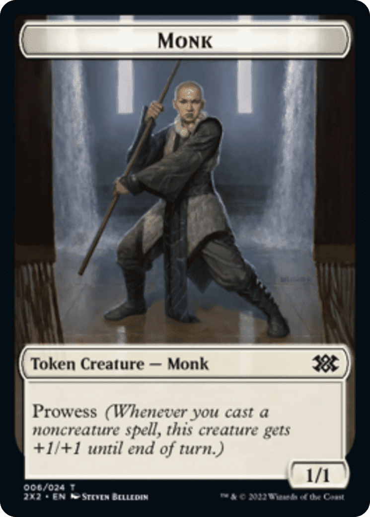 Faerie Rogue // Monk Double-Sided Token [Double Masters 2022 Tokens] Foil