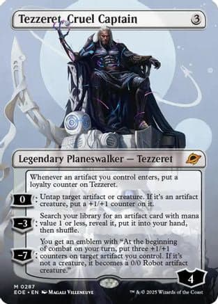 Tezzeret, Cruel Captain (Borderless) (287) [Edge of Eternities]  Foil