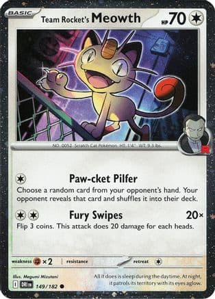 Team Rocket's Meowth (Cosmos Holo) 149- Miscellaneous Cards & Products Holofoil
