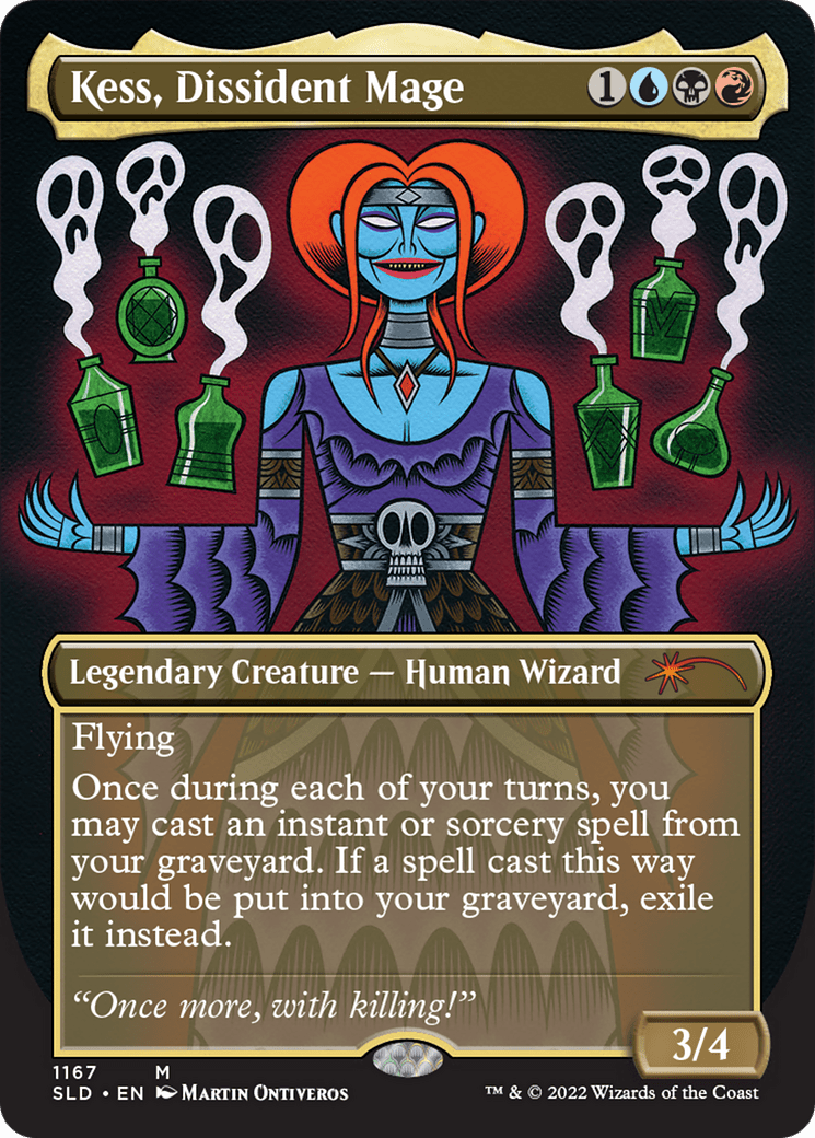 Kess, Dissident Mage (Borderless) [Secret Lair Drop Series] Foil
