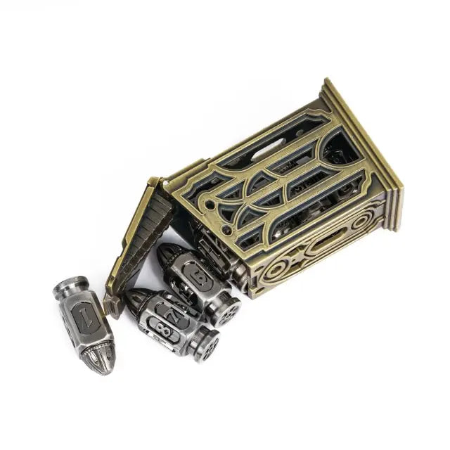RPG Dice Set | Metal | Ancient Bullets | Silver