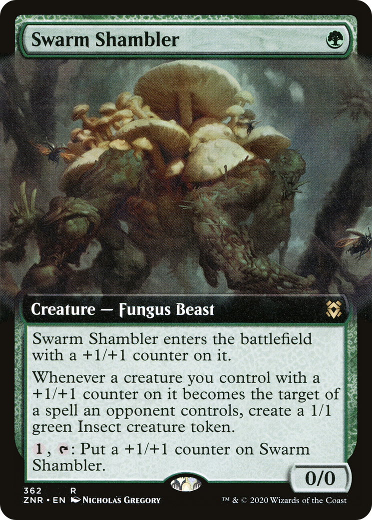 Swarm Shambler (Extended Art) [Zendikar Rising] Foil