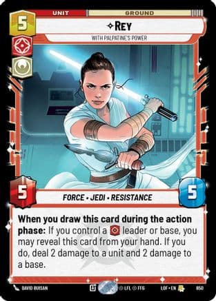 Rey - With Palpatine's Power (Foil) | Foil (650)  [Legends of the Force]