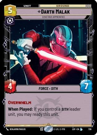 Darth Malak - Covetous Apprentice (Foil) | Foil (736)  [Legends of the Force]