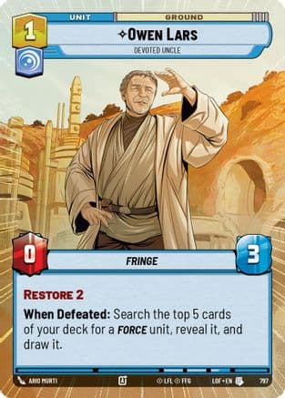 Owen Lars - Devoted Uncle (Hyperspace Foil) | Foil (797)  [Legends of the Force]