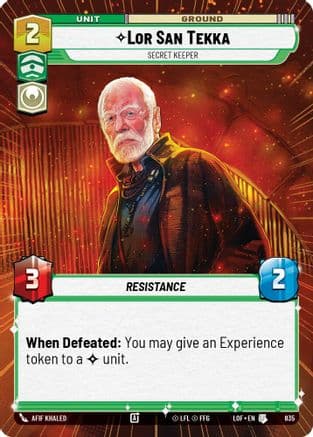 Lor San Tekka - Secret Keeper (Hyperspace Foil) | Foil (835)  [Legends of the Force]