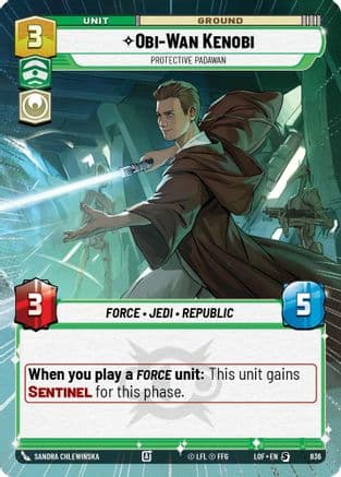 Obi-Wan Kenobi - Protective Padawan (Hyperspace Foil) | Foil (836)  [Legends of the Force]