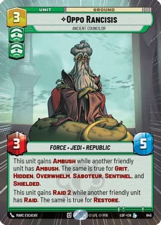 Oppo Rancisis - Ancient Councilor (Hyperspace Foil) | Foil (845)  [Legends of the Force]
