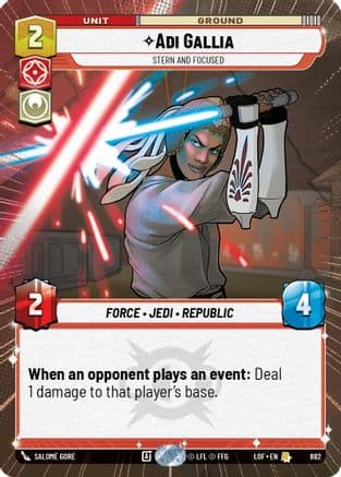 Adi Gallia - Stern and Focused (Hyperspace Foil) | Foil (882)  [Legends of the Force]