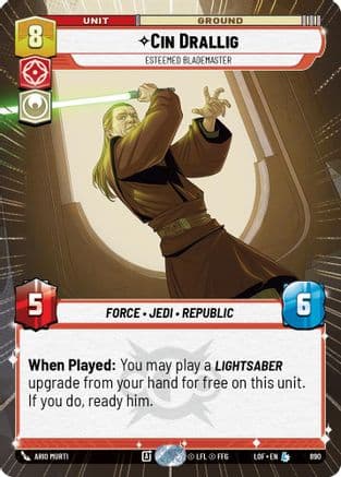 Cin Drallig - Esteemed Blademaster (Hyperspace Foil) | Foil (890)  [Legends of the Force]