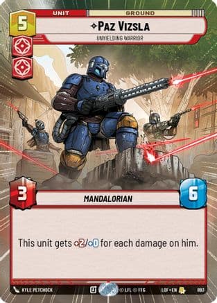 Paz Vizsla - Unyielding Warrior (Hyperspace Foil) | Foil (893)  [Legends of the Force]