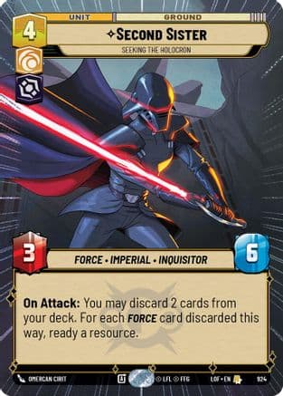 Second Sister - Seeking the Holocron (Hyperspace Foil) | Foil (924)  [Legends of the Force]