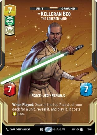 Kelleran Beq - The Sabered Hand (Prestige) |  (1040)  [Legends of the Force]