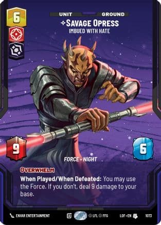 Savage Opress - Imbued With Hate (Prestige Foil) | Foil (1073)  [Legends of the Force]