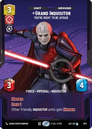 Grand Inquisitor - You're Right to Be Afraid (Prestige Foil) | Foil (1077)  [Legends of the Force]
