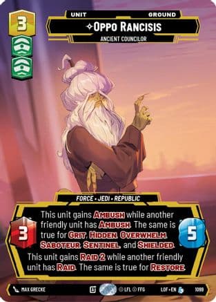 Oppo Rancisis - Ancient Councilor (Prestige Foil) | Foil (1099)  [Legends of the Force]