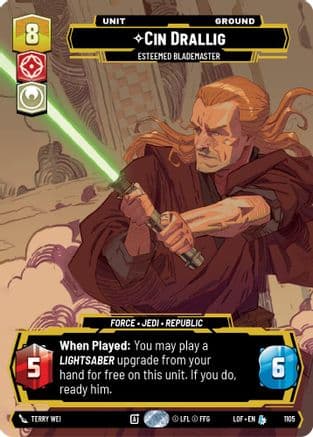 Cin Drallig - Esteemed Blademaster (Prestige Foil) | Foil (1105)  [Legends of the Force]