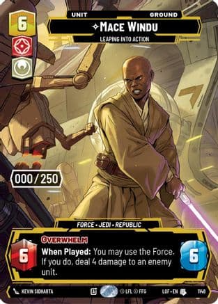 Mace Windu - Leaping into Action (Serialized) | Foil (1148)  [Legends of the Force]