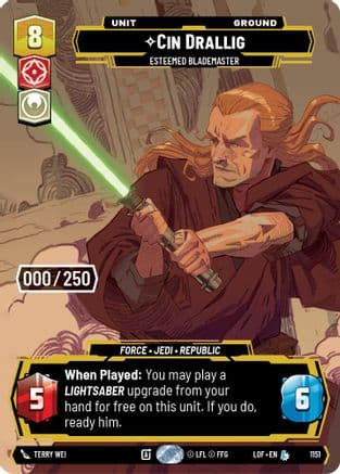 Cin Drallig - Esteemed Blademaster (Serialized) | Foil (1151)  [Legends of the Force]