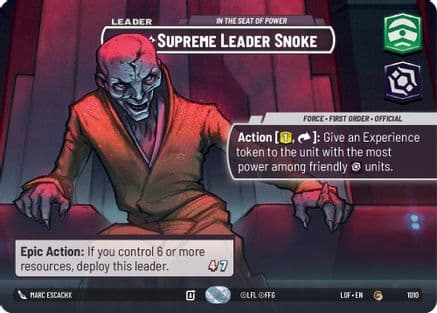 Supreme Leader Snoke - In the Seat of Power (Showcase) | Foil (1010)  [Legends of the Force]