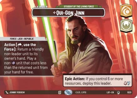 Qui-Gon Jinn - Student of the Living Force (Showcase) | Foil (1020)  [Legends of the Force]