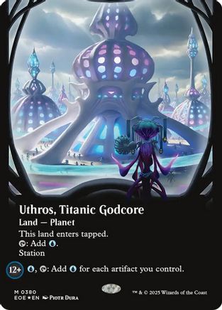 Uthros, Titanic Godcore (Borderless) (Galaxy Foil) (380) [Edge of Eternities]  Foil