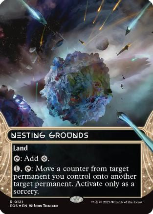 Nesting Grounds (0121) (Borderless) (Galaxy Foil) (121) [Edge of Eternities: Stellar Sights]  Foil