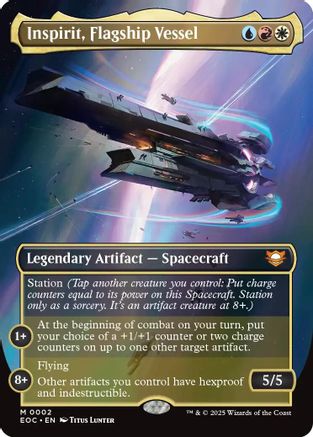 Inspirit, Flagship Vessel (Borderless) (002) [Commander: Edge of Eternities]  Foil