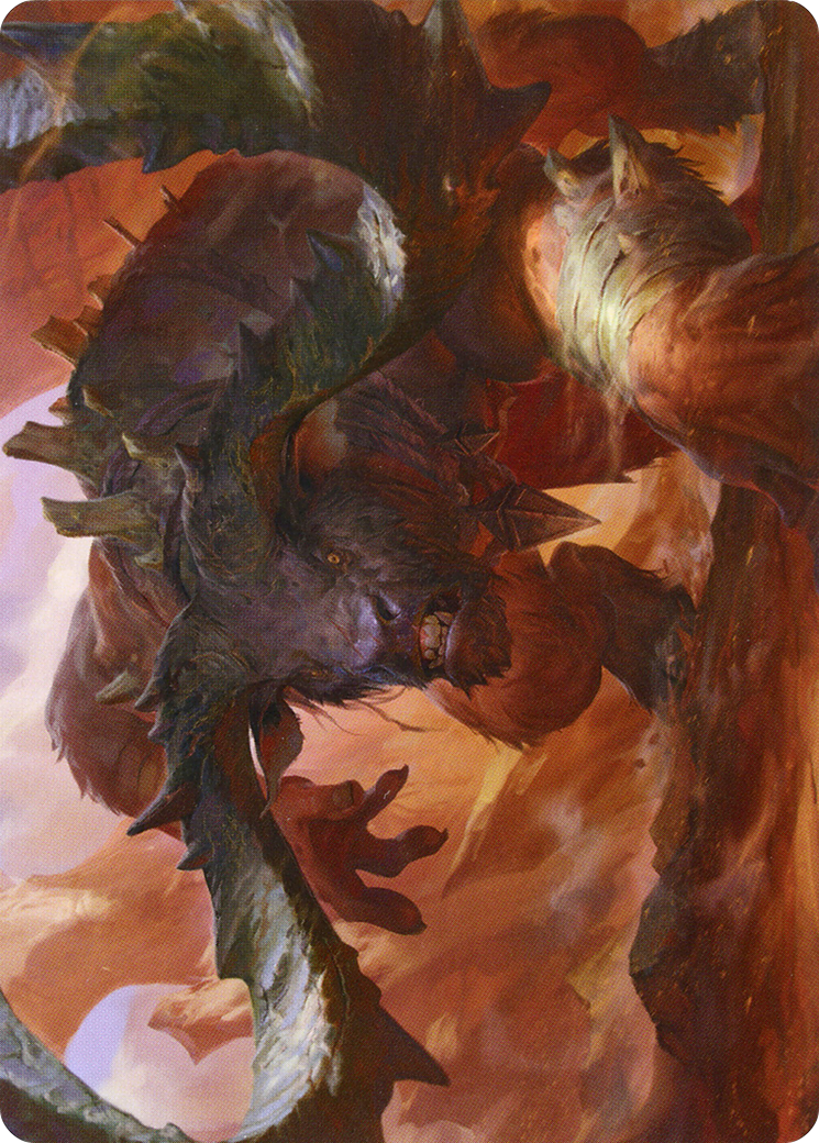Moraug, Fury of Akoum // Moraug, Fury of Akoum (AZNR-066) - Zendikar Rising Art Series (Borderless) Foil